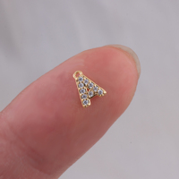 14K emas diisi A-Z jimat alfabet zirkonia 26 huruf liontin untuk DIY kalung gelang anting-anting membuat Perhiasan Aksesoris