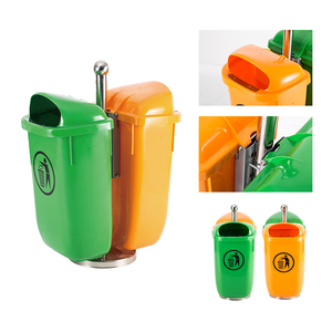 HDPE 50 Litres Advertising Colorful <strong>Twins</strong> Trash Can Waste <strong>Bin</strong> - Product Image 2
