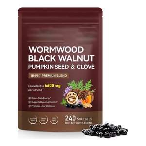 Complément alimentaire OEM 18 <span class=keywords><strong>en</strong></span> 1 <span class=keywords><strong>en</strong></span> <span class=keywords><strong>gélules</strong></span> molles d'armoise et de noix noires avec graines de citrouille, curcuma, <span class=keywords><strong>ail</strong></span>, oregano et berbérine - Product Image 1