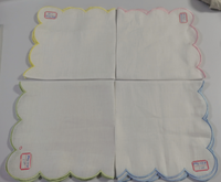 Serviettes et sets de table en coquille Saint-Jacques faits main populaires 2026, ourlets de différentes couleurs pour mariage privé, avion, restaurant, café