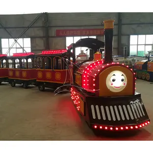 Популярный винтажный парк развлечений безтрековый поезд счастливые игры Электрический туристический безтрековый поезд для продажи