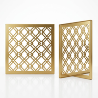 Panneau de façade en aluminium perforé avec motif à découpe croisée et finition dorée, résistant aux intempéries, pour la décoration extérieure des bâtiments commerciaux