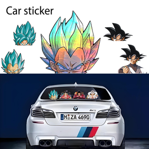 10 Design di Adesivi Lenticolari 3D con Movimento di Personaggi Anime Giapponesi DBZ, Adesivo per Auto con Vegeta - Product Image 1
