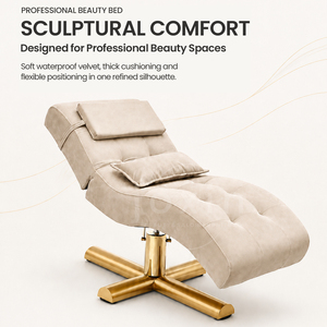 Juego de Camas de Fisioterapia de Lujo con Diseño Moderno y Base de Acero Inoxidable, Camas Curvas para Pestañas para Salón de Belleza - Product Image 4