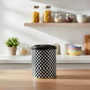 Kontensan EF188G8 2.5L Checkerboard Metal <b>Storage</b> Bin 140x180mm Turkey Origin Metal <b>Baskets</b> - Product Image 3