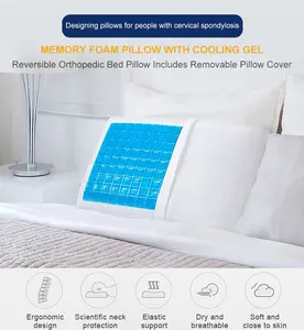 Cuscino di raffreddamento in gel a rimbalzo lento con logo personalizzato cuscino in memory foam con cuscino in gel freddo microgel