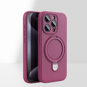 Nuevas Fundas de Silicona para Teléfono con Anillo de Soporte, Carga Inalámbrica, Funda de Silicona Líquida para iPhone 16 15 14 13 12 11 Pro Max - Product Image 4
