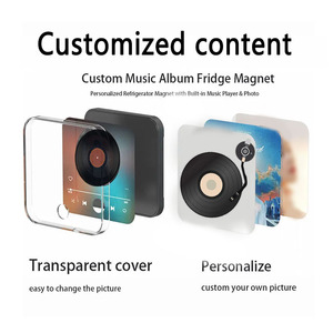 San valentino novità Music Player Album fotografico personalizzato magnete frigorifero per regalo estivo in plastica musicale quadrato magnete da frigo - Product Image 4