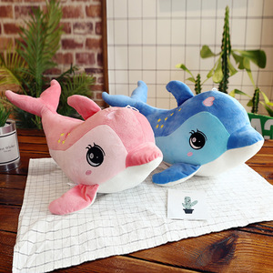 Boneka Plush Lumba-lumba Biru Pink Lucu Grosir, Mainan Akuarium Paus, Bantal Tidur Anak, Boneka Plush - Product Image 4