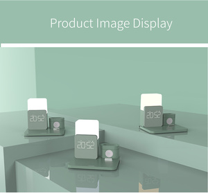 Đế Sạc Nhanh Có Đồng Hồ + Đèn Ngủ + Tai Nghe Nhét Tai/Đồng Hồ Bộ Sạc Không Dây Sạc Nhanh Đồng Hồ Báo Thức - Product Image 6