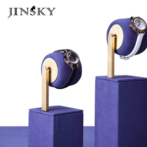 Vitrine de présentation de bijoux bleu marine Jinsky en gros, présentoir de vitrine pour colliers, bagues et boucles d'oreilles - Product Image 3