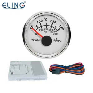 ELING 52mm yağ sıcaklık ölçer 50-150 derece yakıt sıcaklığı göstergesi kırmızı aydınlatmalı 12V 24V araba Scooter gemiler için