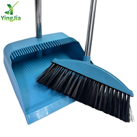 Ensemble balai et pelle de gros en gros pour usine, manche en acier inoxydable, balais souples pour le nettoyage des sols, brosse à balayer, ensemble pelle et balai