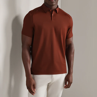 T-shirt de sport pour homme avec logo personnalisé, col rabattu, polyester et élasthanne, léger, décontracté, athlétique, pour le golf et le tennis