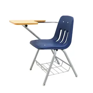 Silla de brazo de entrenamiento universitario, muebles de aula, silla escolar con tablero de mesa de escritura