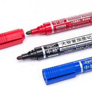 Marcador Recargable SM378 para Obra, <span class=keywords><strong>Resistente</strong></span> <span class=keywords><strong>al</strong></span> <span class=keywords><strong>Agua</strong></span>, Punta de Bala de 3 mm con 3 Colores de Tinta <span class=keywords><strong>Permanente</strong></span> para Escribir en Papel - Product Image 4