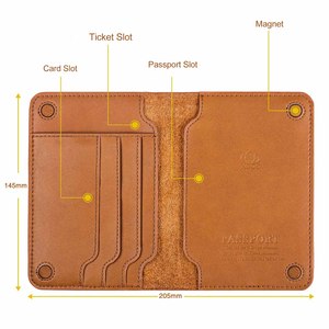 De alta calidad de piel de vaca de cuero genuino <span class=keywords><strong>2</strong></span> <span class=keywords><strong>veces</strong></span> hebilla magnética cartera para hombres de cuero titular de la tarjeta - Product Image 3