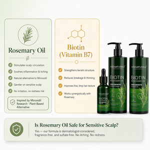 Shampoo Naturale Vegano al Rosmarino e Biotina per Capelli, Prodotto per la Crescita dei Capelli, Set per Rinforzare i Follicoli Piliferi - Product Image 4