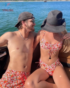 Новинка, модные купальники на заказ, бикини и пляжная одежда для девочек, яркие бикини с цветочным принтом, сексуальные купальники - Product Image 5