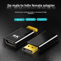 Adaptador DP Macho a Hembra 4K30Hz, Conector de Cobre Chapado en Oro, Plug and Play, Protección OTP, Compatible