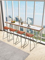 Table de bar longue murale moderne et créative en marbre pour 4 personnes, usage commercial, idéale pour la maison, l'appartement, le balcon, les espaces de loisirs