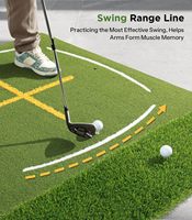 Tapete de Práctica para Simulador de Golf GP Premium, Guía de Postura en Forma de Cruz, Línea de Rango de Swing, Césped de Goma de Doble Densidad para Chipping y Driving