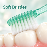 Brosse à dents manuelle pour adultes avec logo personnalisé, manche transparent, poils doux, qualité supérieure, soins dentaires