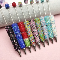 Pulpen Berhias Manik-Manik Rhinestone Warna Natal Baru 2026, Aksesoris Perhiasan DIY Plastik, Perlengkapan Sekolah, Dapat Dipersonalisasi