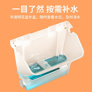 Macetas de pared rectangulares de plástico blancas, fáciles de instalar, para jardinería en interiores, balcones, suculentas, fresas y verduras. - Product Image 4