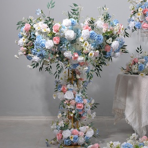 Grande roue fleur artificielle table de mariage fleur arc fond décoration murale - Product Image 4