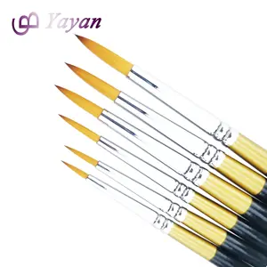 Wholesale Synthetic Nylon Round Hair Acrylic Art Paint Brushes Watercolor Painting Brushes Set Oil Painting