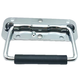 Mini Metal uçuş durumda kabine çelik krom kaplama katlanır kolu müzik kutusu yaylı çekme kolu lityum pil kutusu için - Product Image 4