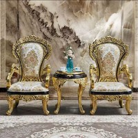 Ensemble de canapés en tissu de luxe, canapés en bois sculpté de style royal, meubles de salon modernes de style nordique