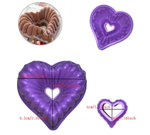 Stampo per dolci in Silicone a forma di cuore stampo per dolci in Silicone per teglia da forno antiaderente per cottura a cuore senza BPA fai-da-te