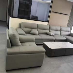 Sofá de Diseño Moderno para Sala de Estar, Cubierta de Cuero Vacuno, Estructura de Madera de Pino, Estilo Nórdico Simple y Moderno, Sofá de Una Plaza y Tres Plazas - Product Image 4