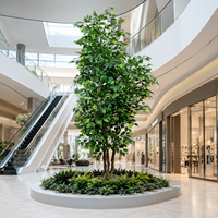 Arbre artificiel Ficus hyper-réaliste en PE 270 cm, résistant aux UV/au feu, emballage KD, écologique, pour aménagement paysager moderne, anniversaire, Pâques