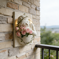 Pot de fleurs mural en résine Creative Goddess, sculpture de tête d'ange classique pour la décoration murale intérieure