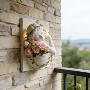 Pot de fleurs mural en résine Creative Goddess, sculpture de tête d'ange classique <span class=keywords><strong>pour</strong></span> la décoration murale intérieure - Product Image 5