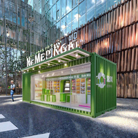 Conteneur Vert Personnalisable : Entrepôt, Boutique Portable, Kiosque Alimentaire Mobile, Restaurant, Bar, Cabine