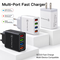 /iPad Android Tip C Cihazlar için Moda 4 USB Duvar Şarj Cihazı Çok Renkli 5V/2.4A Hızlı Şarj Optimal Cep Telefonu