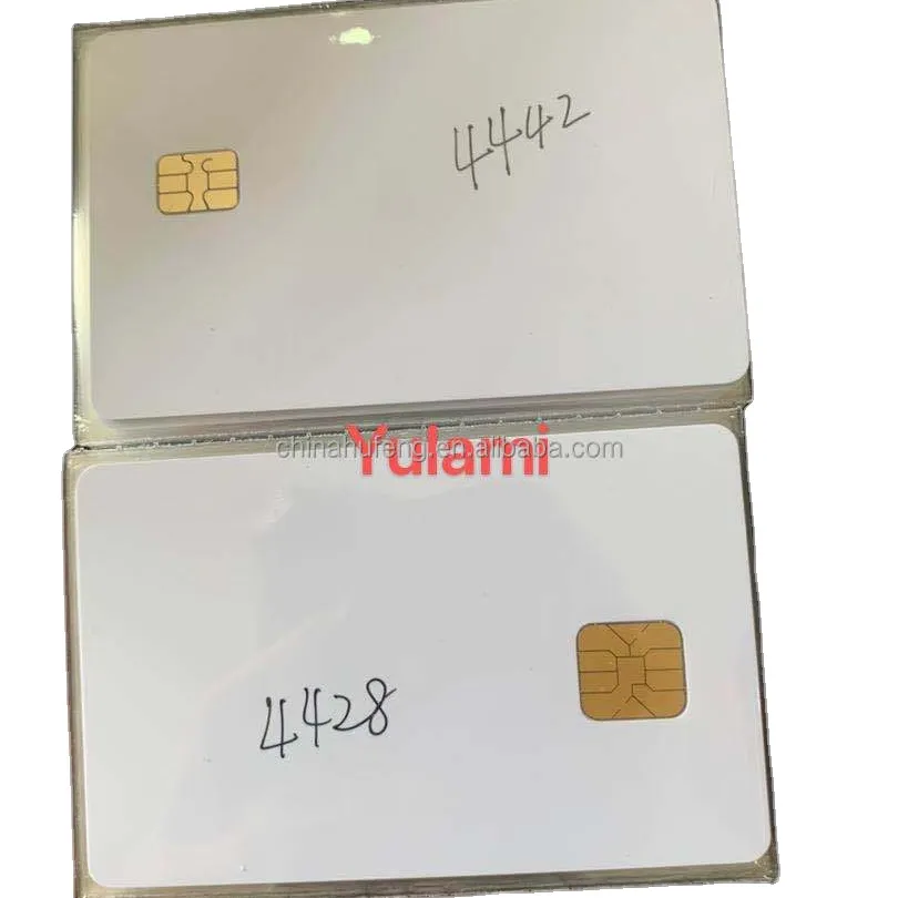 Two Double Sides FM4442/4428 blank PVC INKJET PRINTABLE CHIP ID/i'd IC contact smart CARD from China