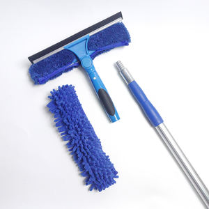 Raclette de <span class=keywords><strong>lave</strong></span>-<span class=keywords><strong>vitre</strong></span> en microfibre ESD avec poignée télescopique en plastique à tête pivotante pour le nettoyage des vitres - Product Image 1