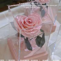 Boîte cadeau de roses éternelles en acrylique faites à la main, produits finis préservés pour la Saint-Valentin, cadeau de Noël