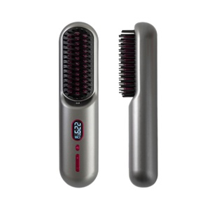 Brosse à cheveux sans fil portable populaire, peigne chauffant rechargeable par USB 2 en 1, peigne à cheveux sans fil à ions négatifs - Product Image 1