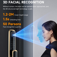 Cerradura Inteligente con Reconocimiento Facial WIFI, Manija con Mensaje en Voz Personalizable, Cerradura Electrónica Duradera