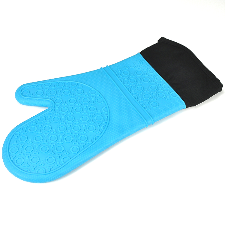 Heat Resistant Long Sleeve Silicone And Textured Oven Glove