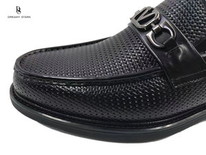 Dreamy Stark Lässiger Hochwertiger Echtleder Slipper mit Karomuster Herren Business-Schuh mit Metallschnalle Atmungsaktiv - Product Image 5