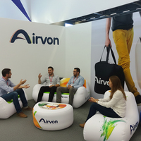 Tabouret gonflable publicitaire Airvon, robuste, pour stand d'exposition