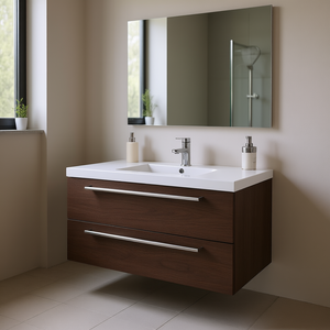 Archhome Mueble de Baño Suspendido Loft H 130 Nogal Oscuro 34x36x133 Cm - Product Image 3