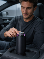 Diffuseur d'arômes de voiture en alliage d'aluminium de luxe, diffuseur d'huiles essentielles rechargeable, machine à parfum portable pour voiture/désodorisant de voiture